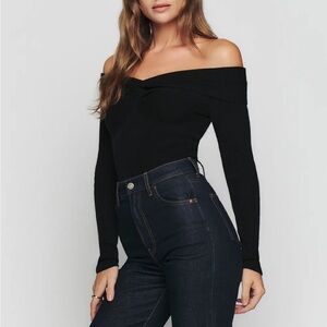 Reformation Natalia Cashmere Twist Front Sweater